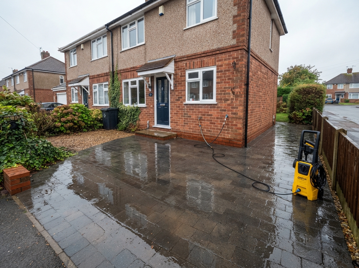 Baobab Property Care pressure washing driveway result